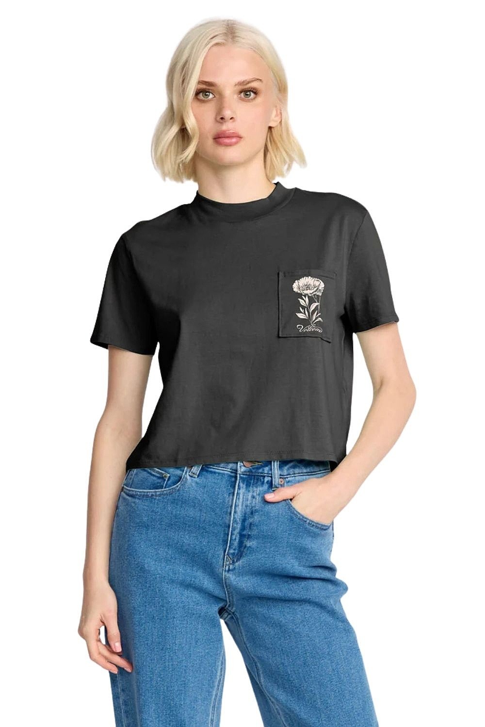 tričko Volcom Pocket Dial - Vintage Black - women´s