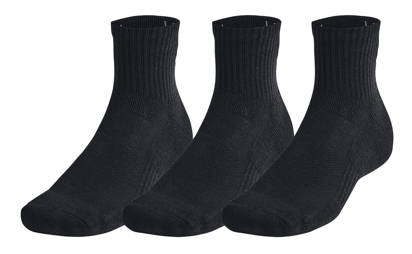socks Under Armour Training Cotton Quarter 3 Pack - Black