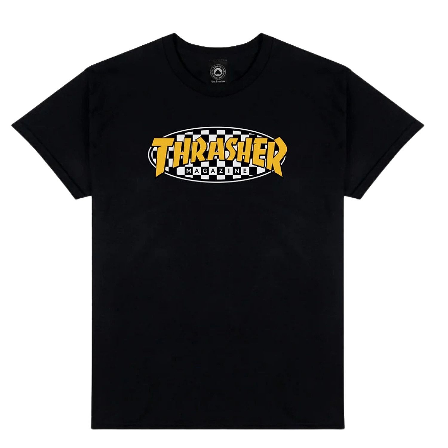 tricou Thrasher Checkered Oval - Black - men´s