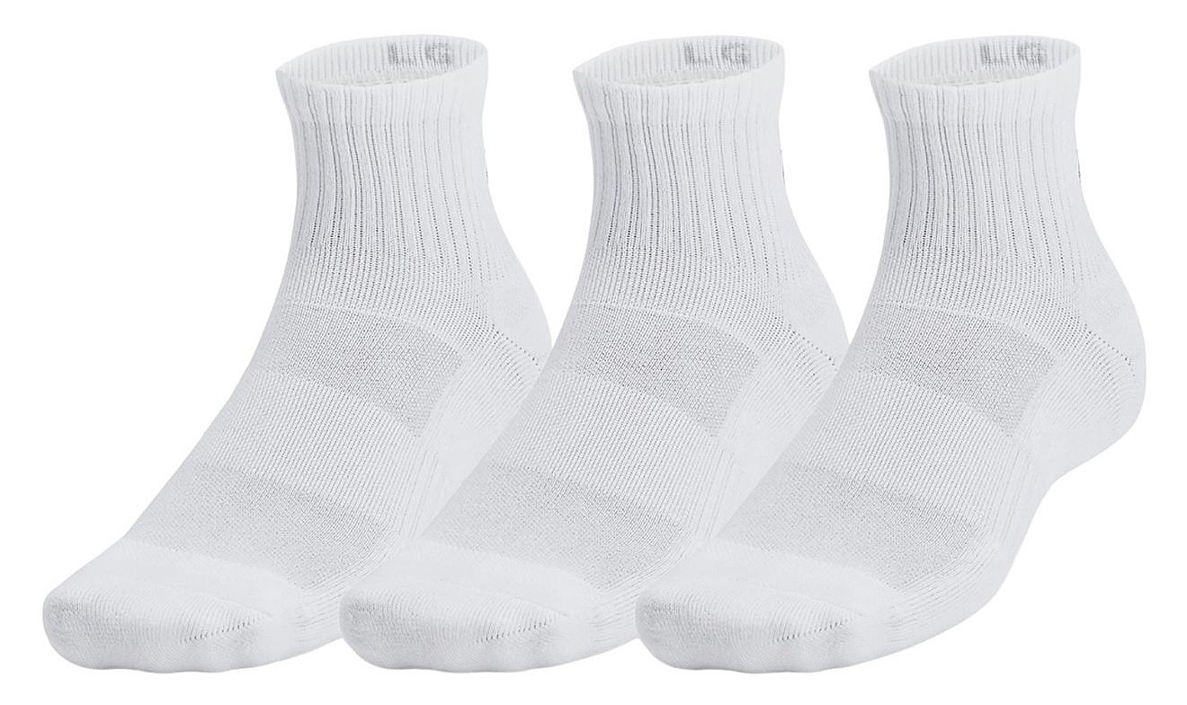 socks Under Armour Training Cotton Quarter 3 Pack - White
