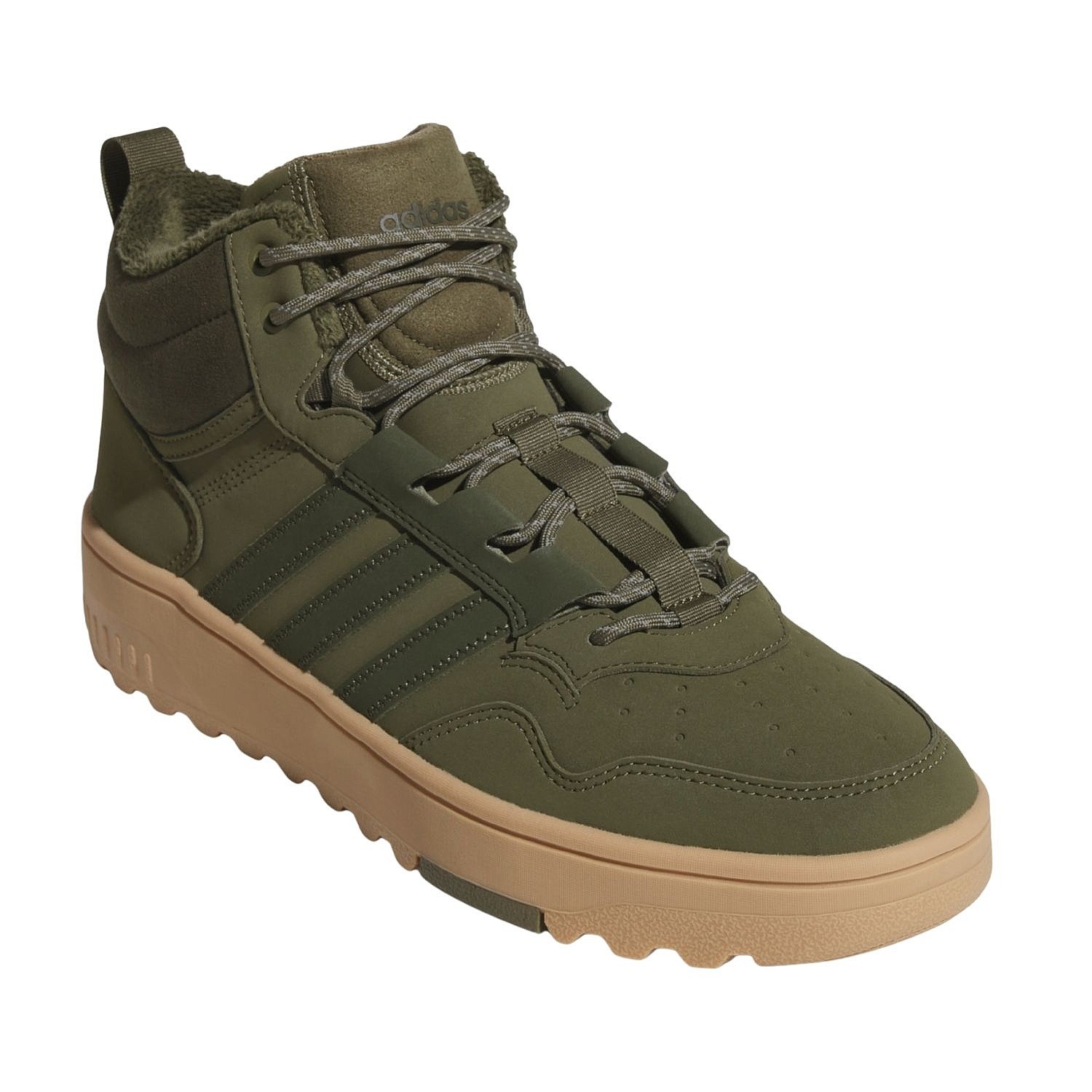 sko adidas Performance Hoops 4.0 Mid Winterized - Olive Strata/Night Cargo/Gum - men´s