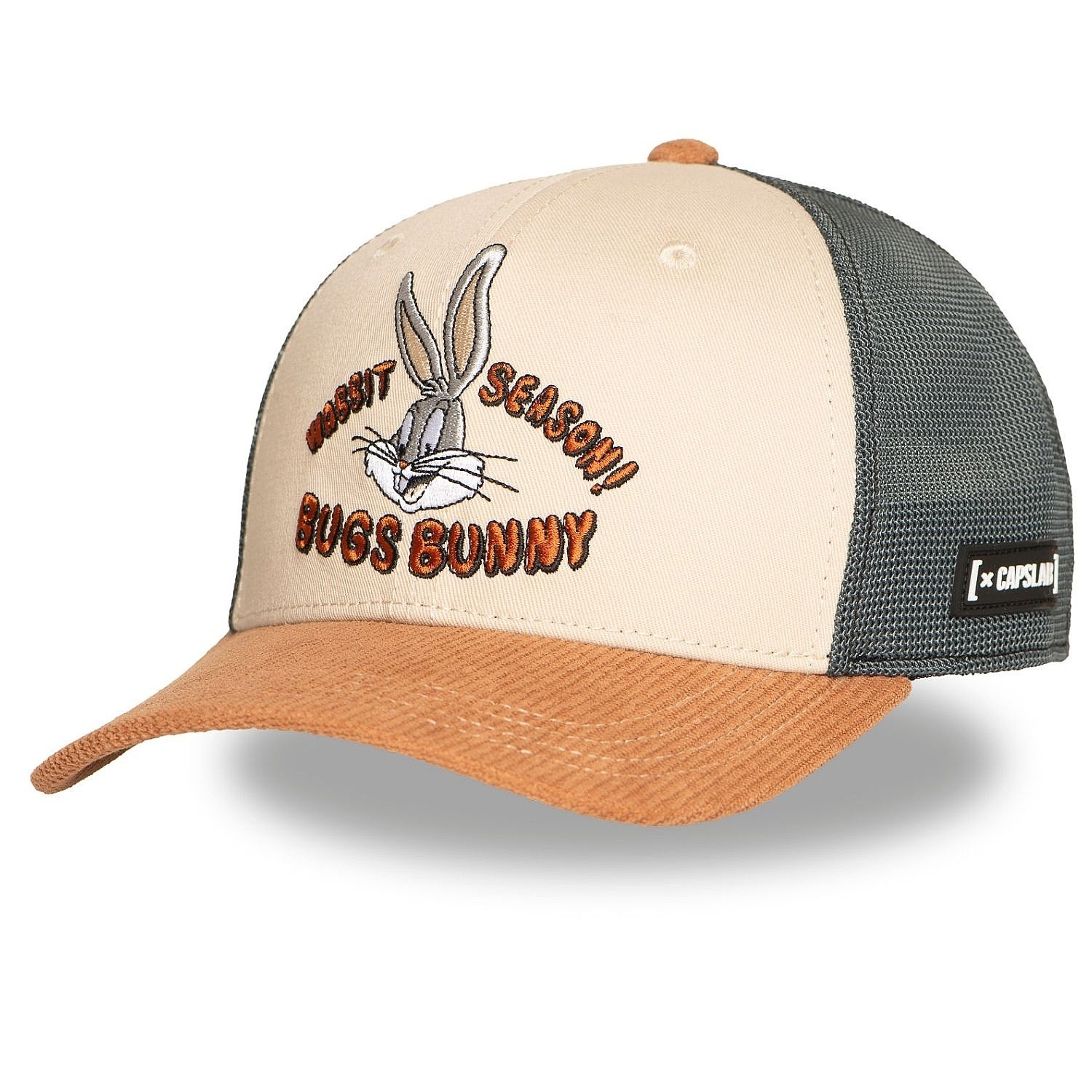 casquette Capslab Looney Tunes Premium Trucker - Bugs Bunny/Brown/Beige/Petrol