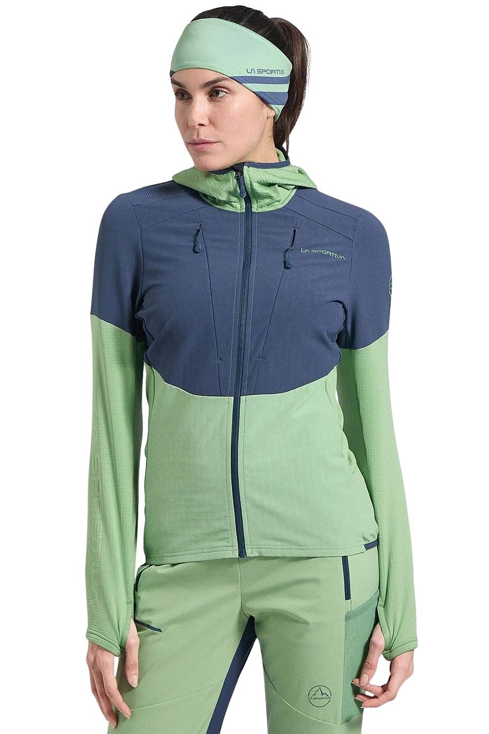mikina La Sportiva Session Tech Hoody Zip - Night Sky/Aspen Green - women´s