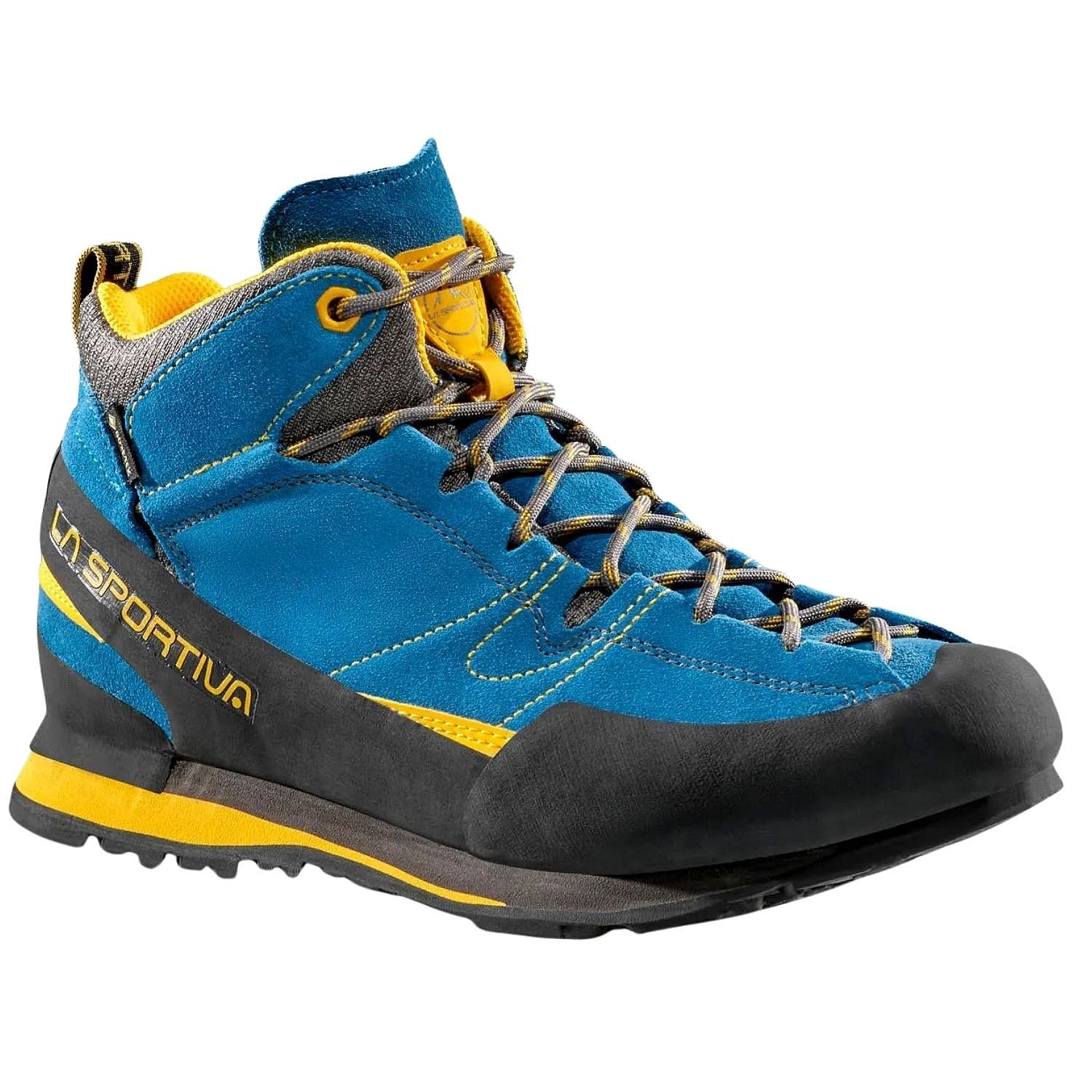 topánky La Sportiva Boulder X Mid GTX - Blue/Yellow - men´s