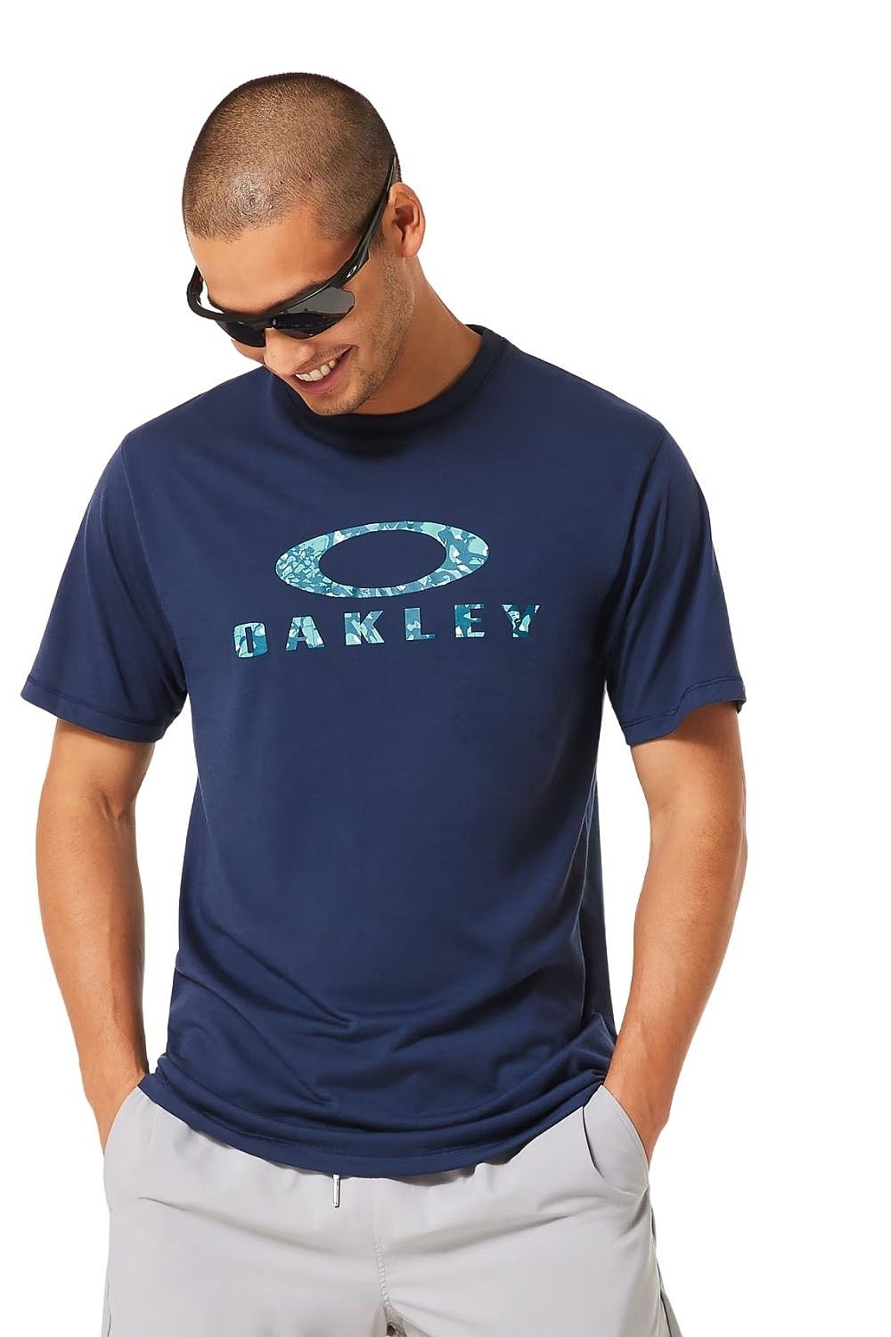 tričko Oakley Bark Sun - Abyss/Swimming Pool Blue