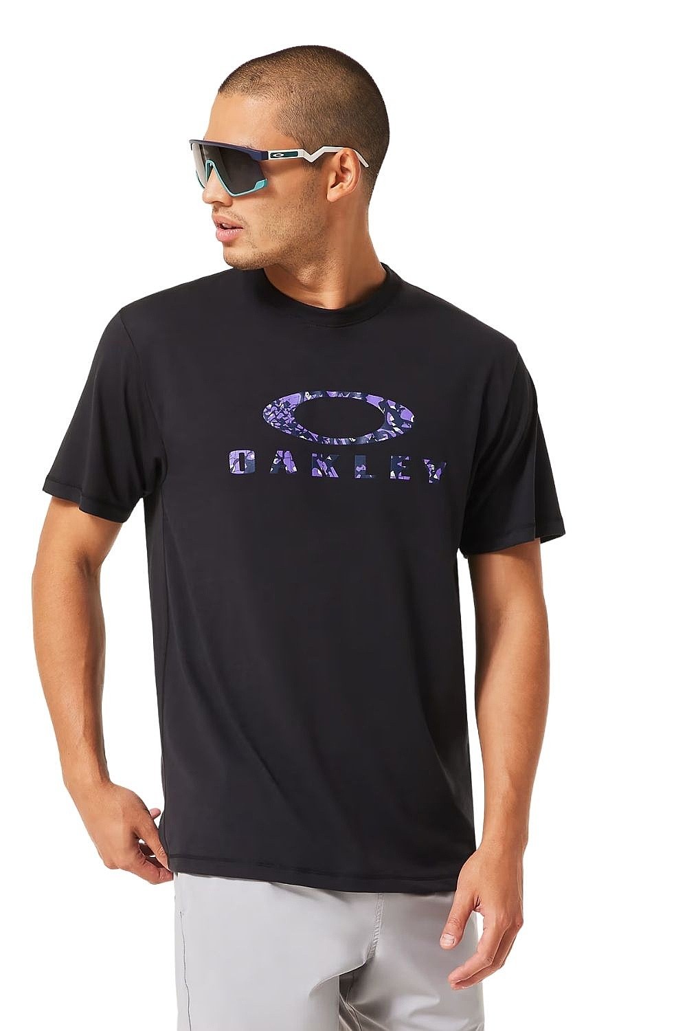 tričko Oakley Bark Sun - Blackout/Deep Violet - men´s