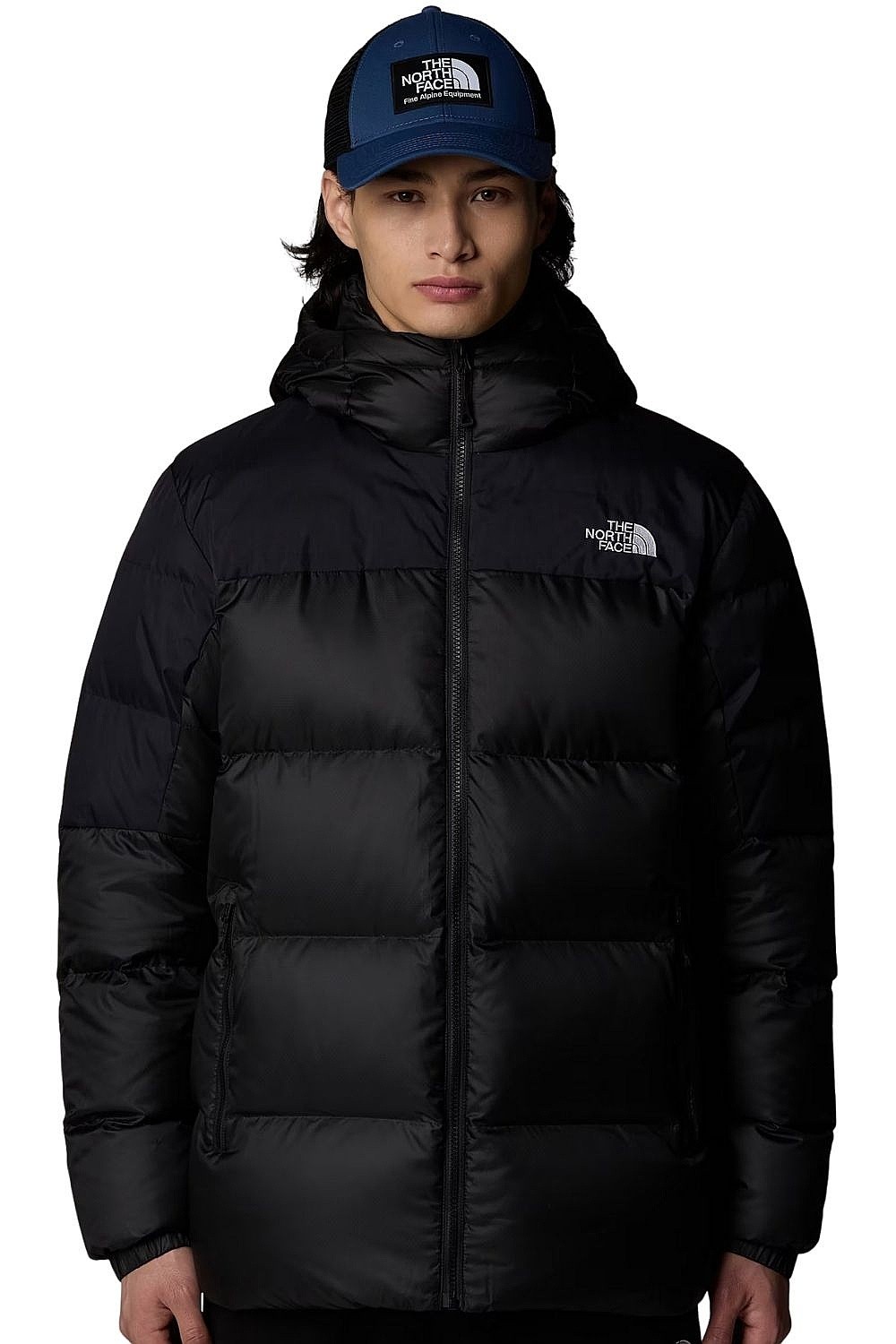 bunda The North Face Diablo Down 2.0 Hoodie - TNF Blue Black Heather/TNF Black/Recycled Down