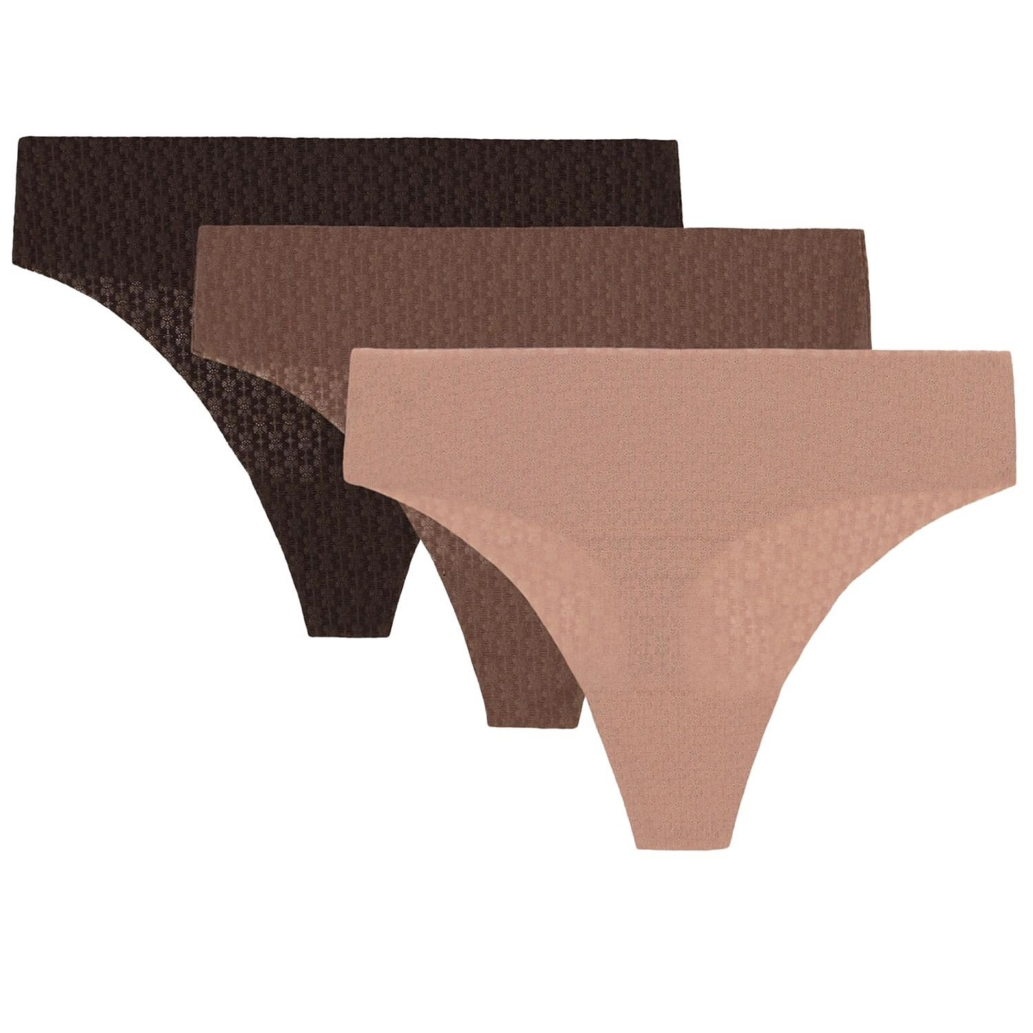 kalhotky Under Armour Pure Stretch Mesh Thong 3 Pack - Toumaline Pink