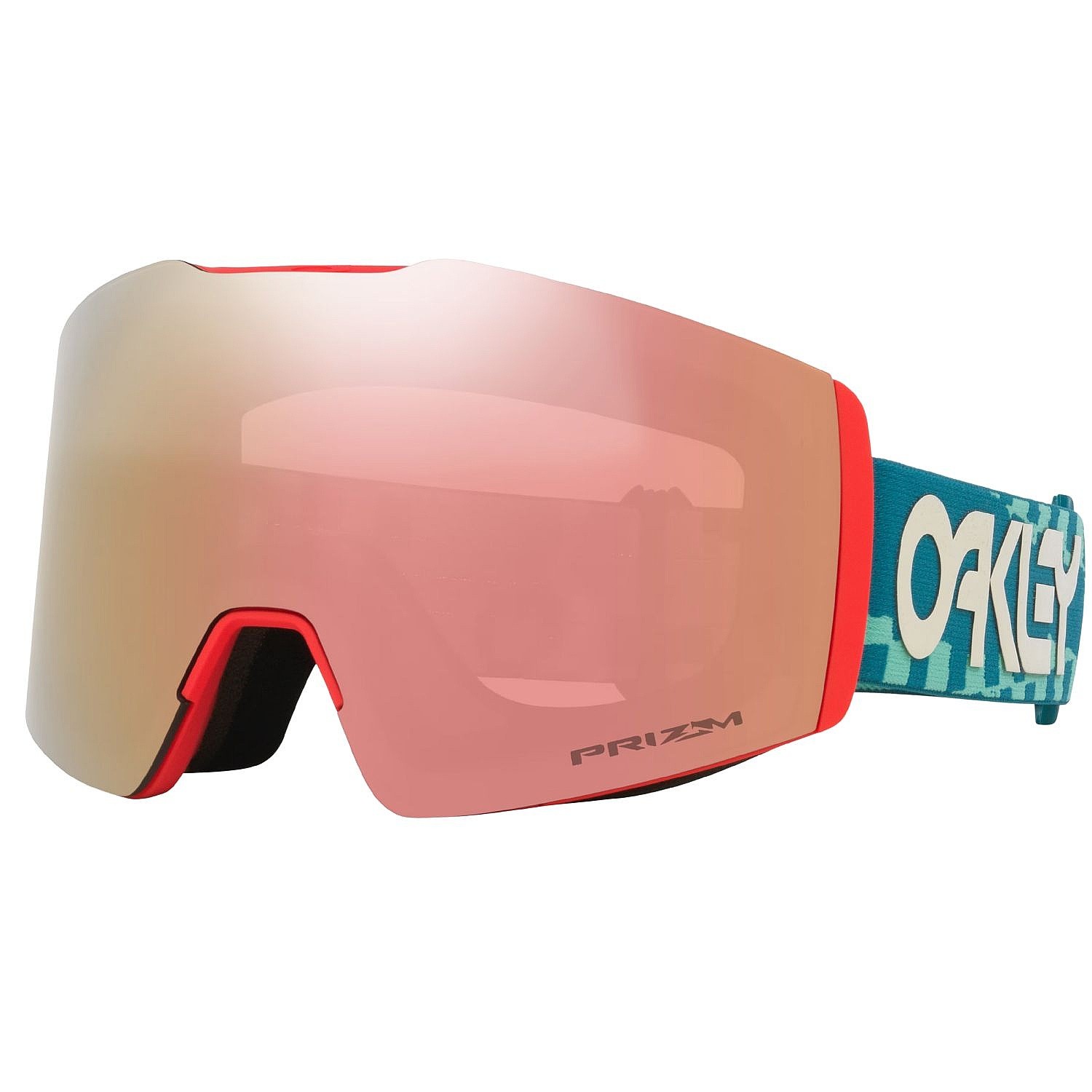 горнолыжные очки  Oakley Fall Line M - Pacific Chex/Prizm Snow Rose Gold Iridium