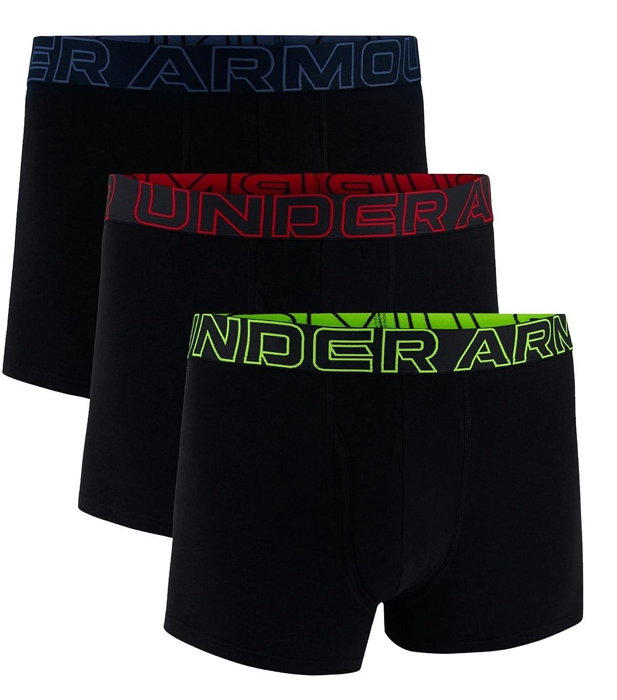 шорты Under Armour Performance Cotton 3in 3 Pack - Black/Hi Vis Yellow - men´s
