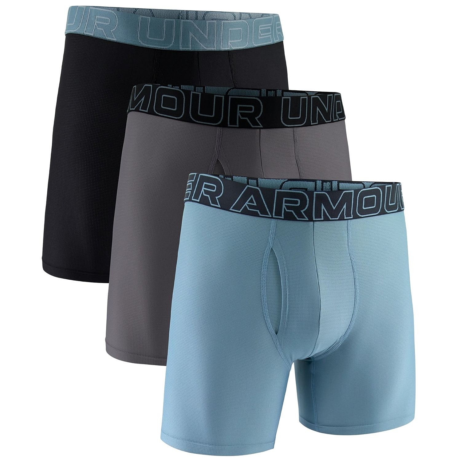calzoncillos Under Armour Perf Tech Mesh 6in 3 Pack - Jasper Blue - men´s