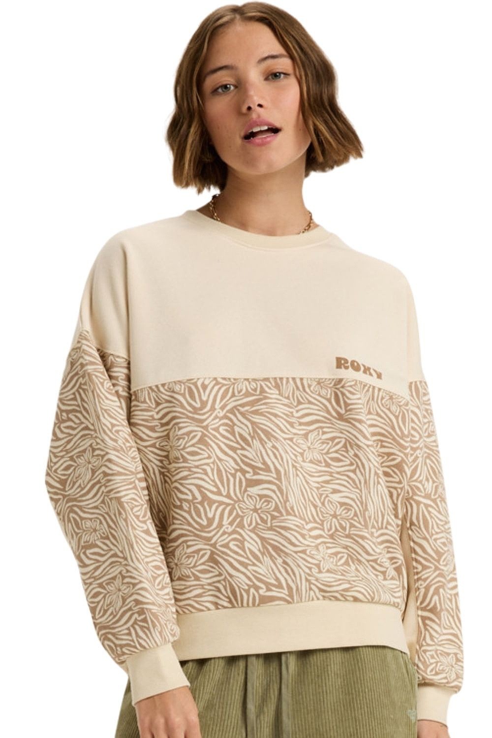 sweat-shirt Roxy Gone Wild Block - TEC7/Parchment Animal Floral - women´s
