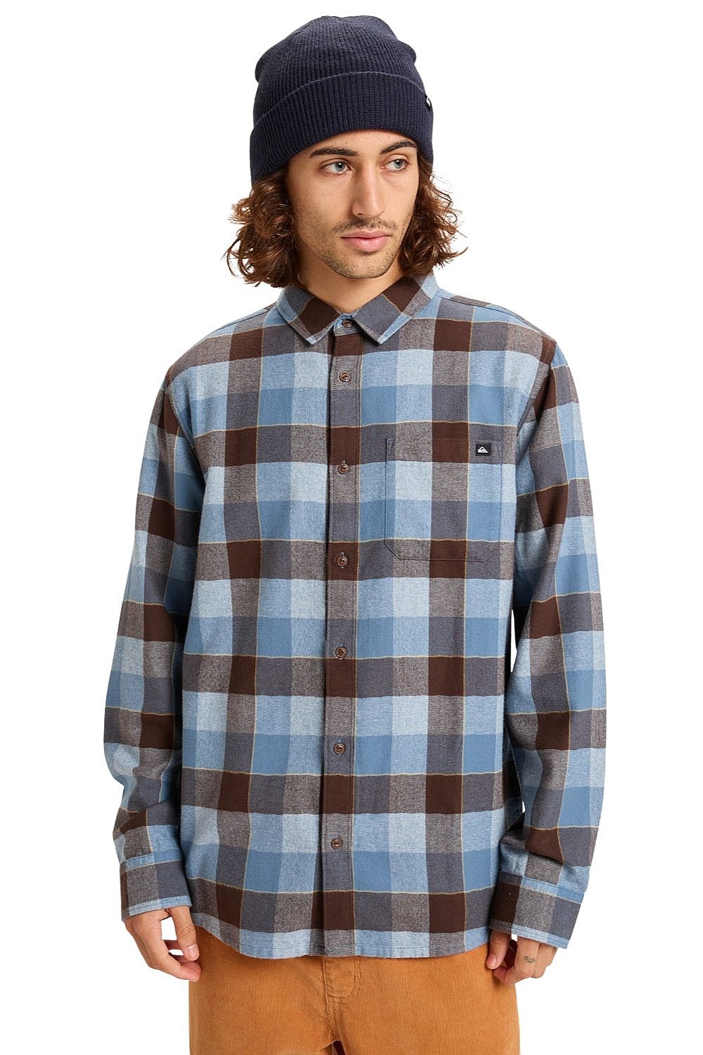 košeľa Quiksilver Motherfly Plaid LS - BND1/China Blue Motherfly Check - men´s