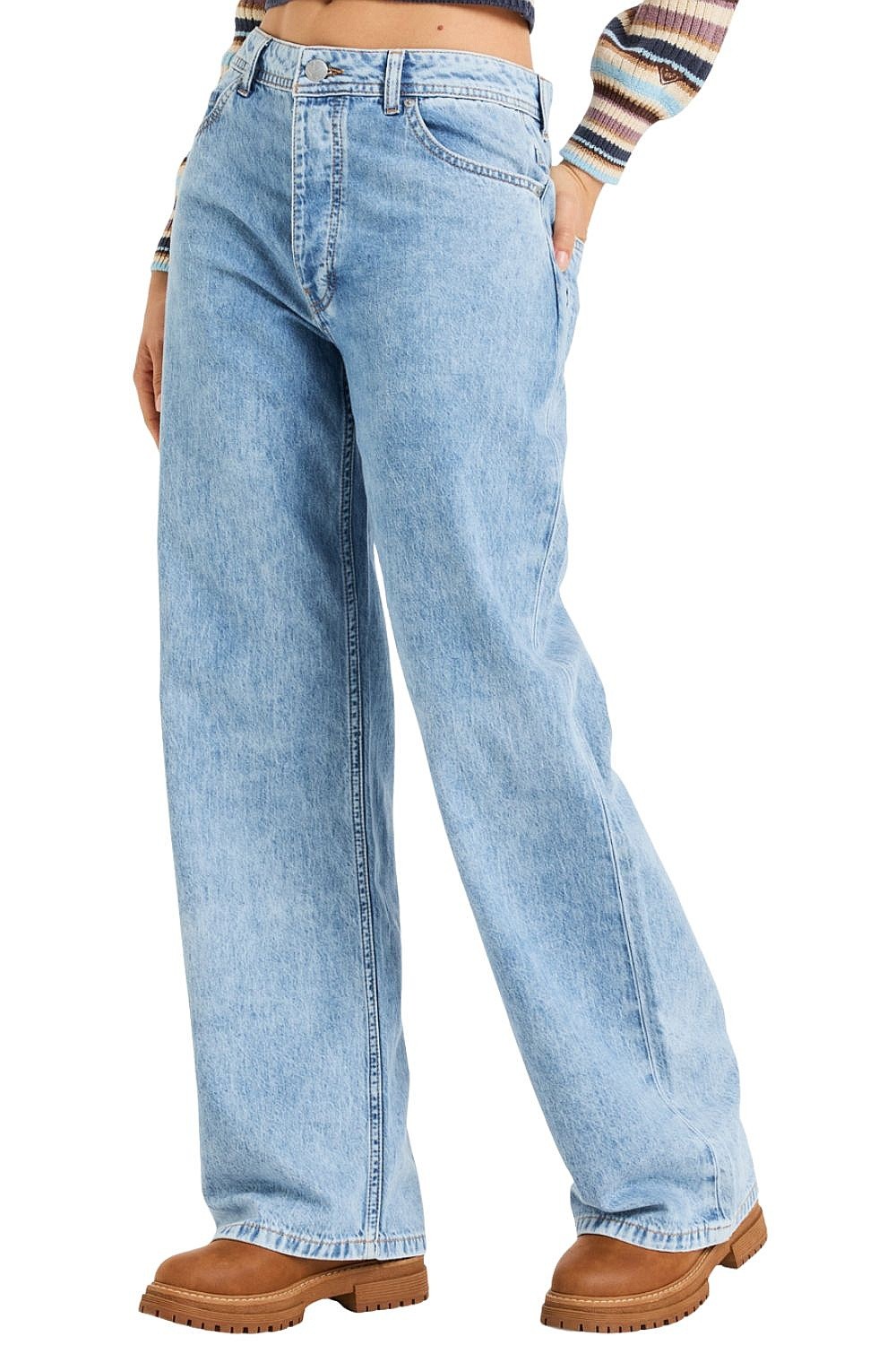 jeansy Roxy Milla Wide Leg Regular - BSBW/Beau Blue - women´s