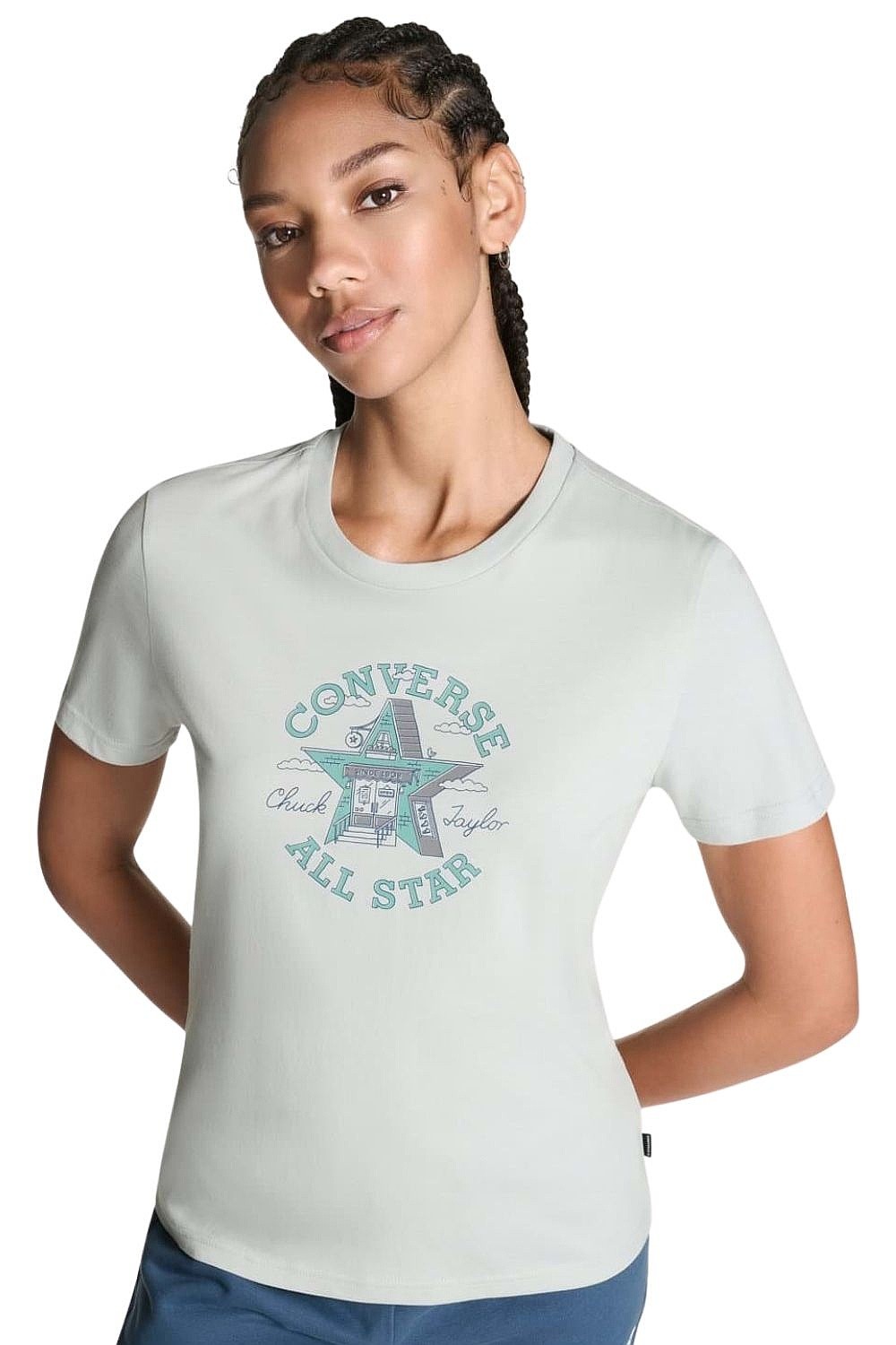 T-shirt Converse Chuck Patch Infill/CVW5T241 - MQ5/Rainwashed Grey - women´s