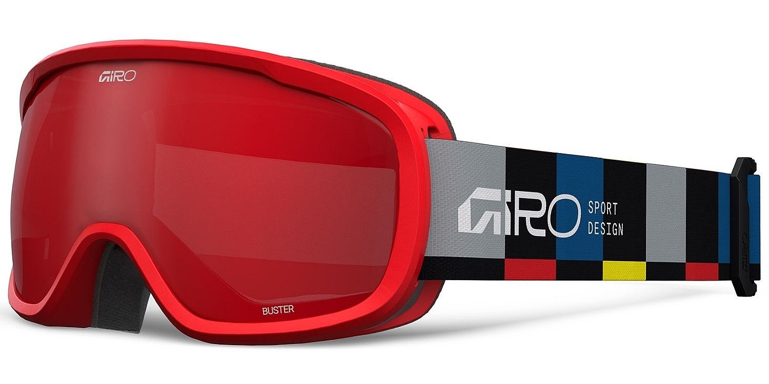 горнолыжные очки  Giro Buster - Black Blocks/Amber Scarlet - unisex junior