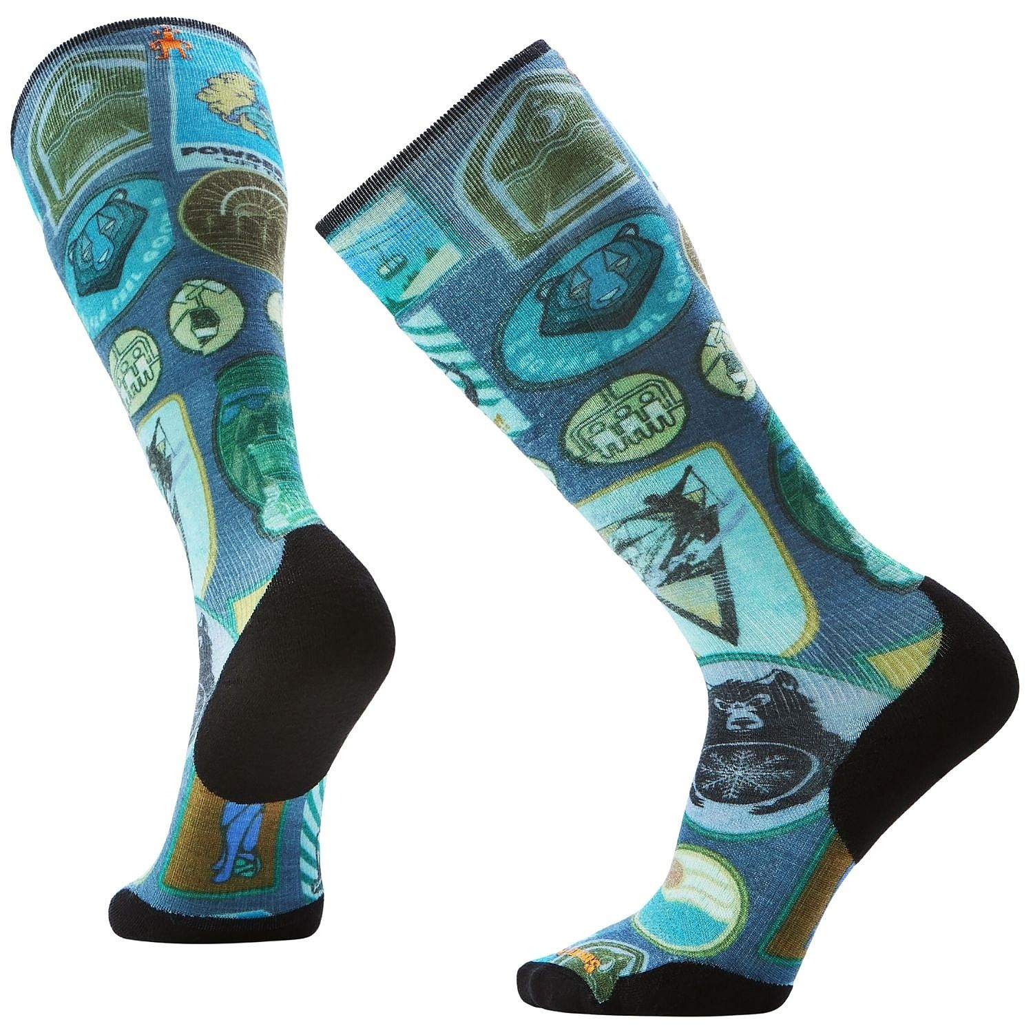 chaussettes Smartwool Ski Targeted Cushion Explorer Print OTC - Deep Navy
