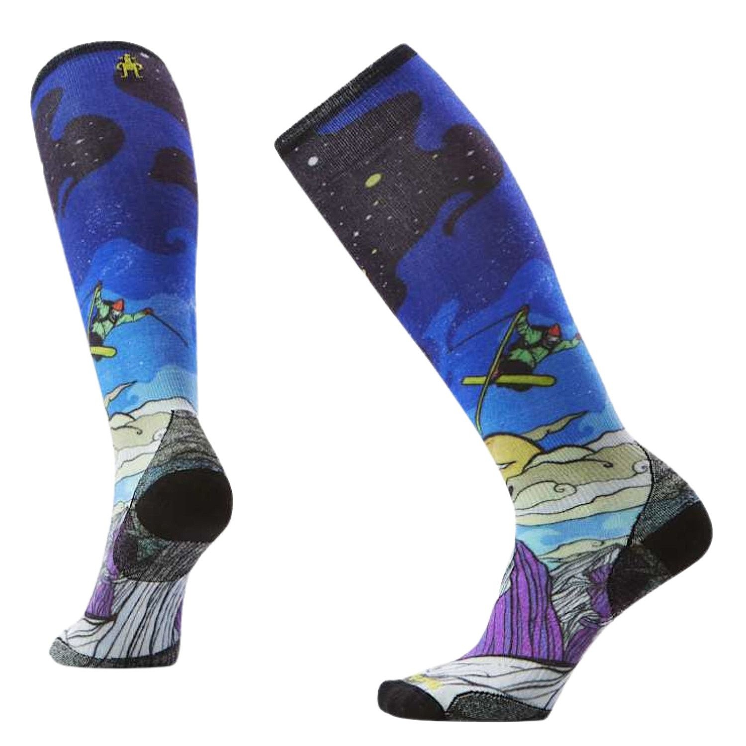 chaussettes Smartwool Ski Zero Cushion Galactic Ski Print OTC - Deep Navy - women´s