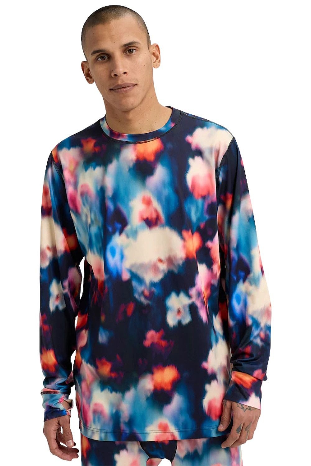 tričko Burton Midweight Crew LS - Floral Blur - men´s