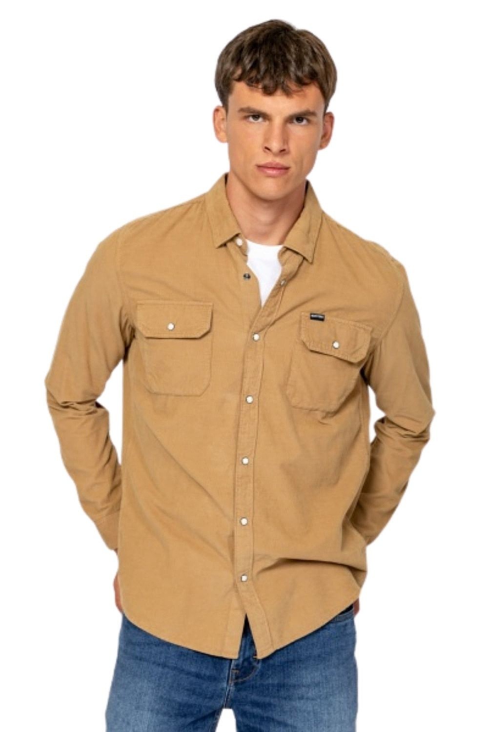 cămașă Heavy Tools Russel LS - Brown - men´s