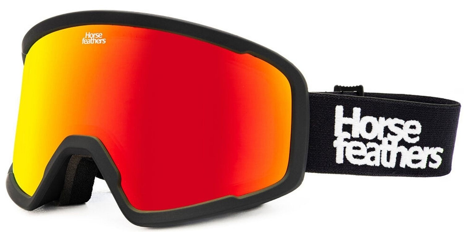 skibriller Horsefeathers Huck - Black/Mirror Red