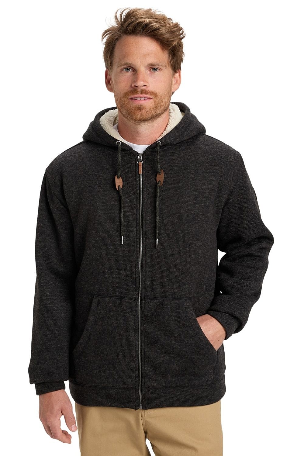 sweat-shirt Quiksilver Keller Sherpa Zip - KVJH/Black Heather - men´s