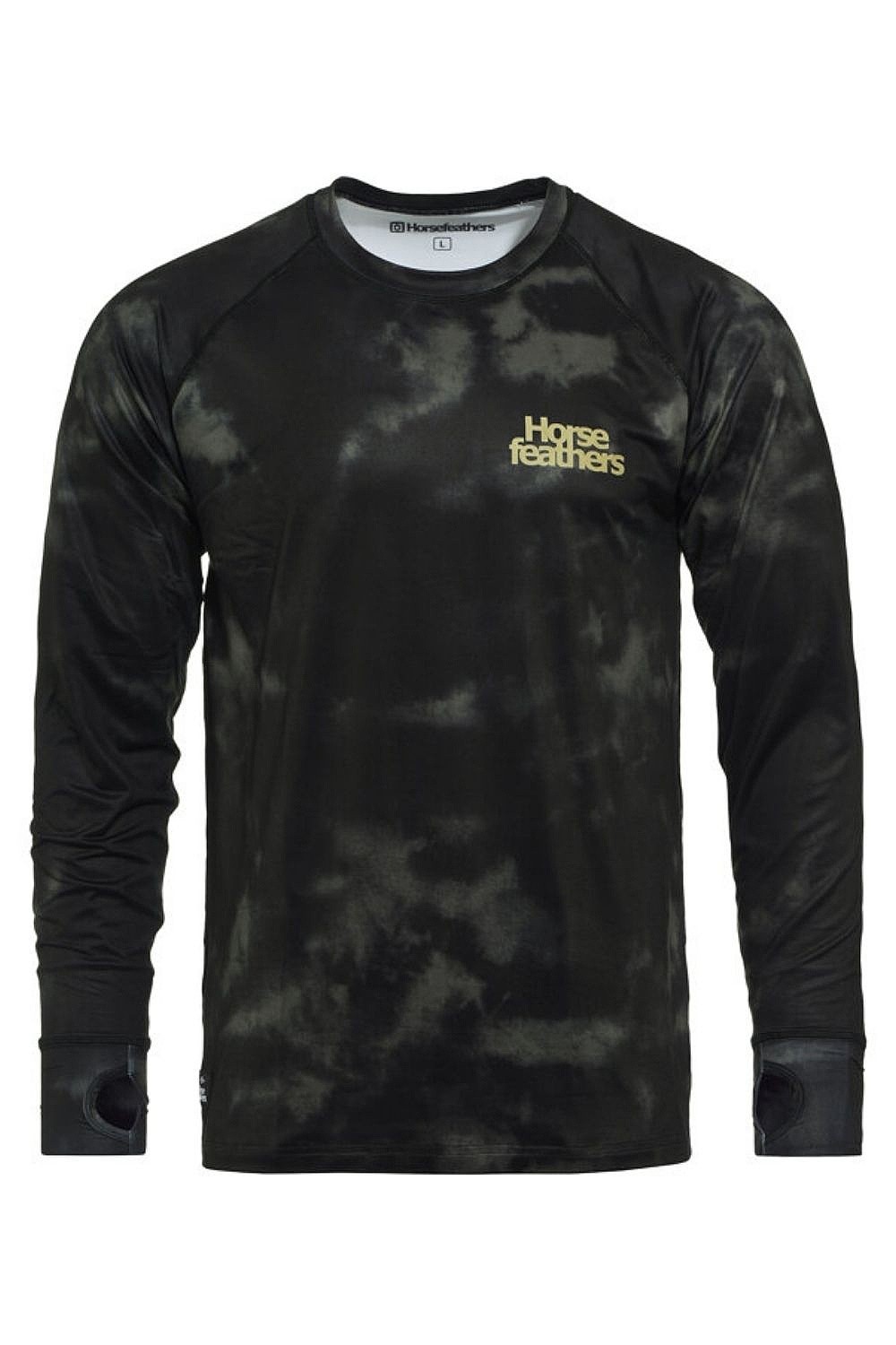 tričko Horsefeathers Riley LS - Olive Tie Dye - men´s