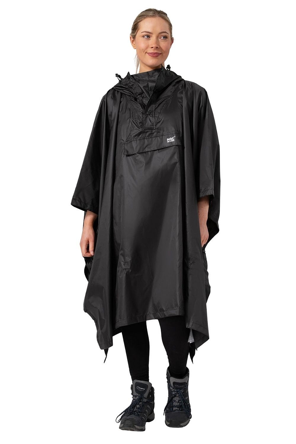 poncsó Mac In a Sac Poncho - Black