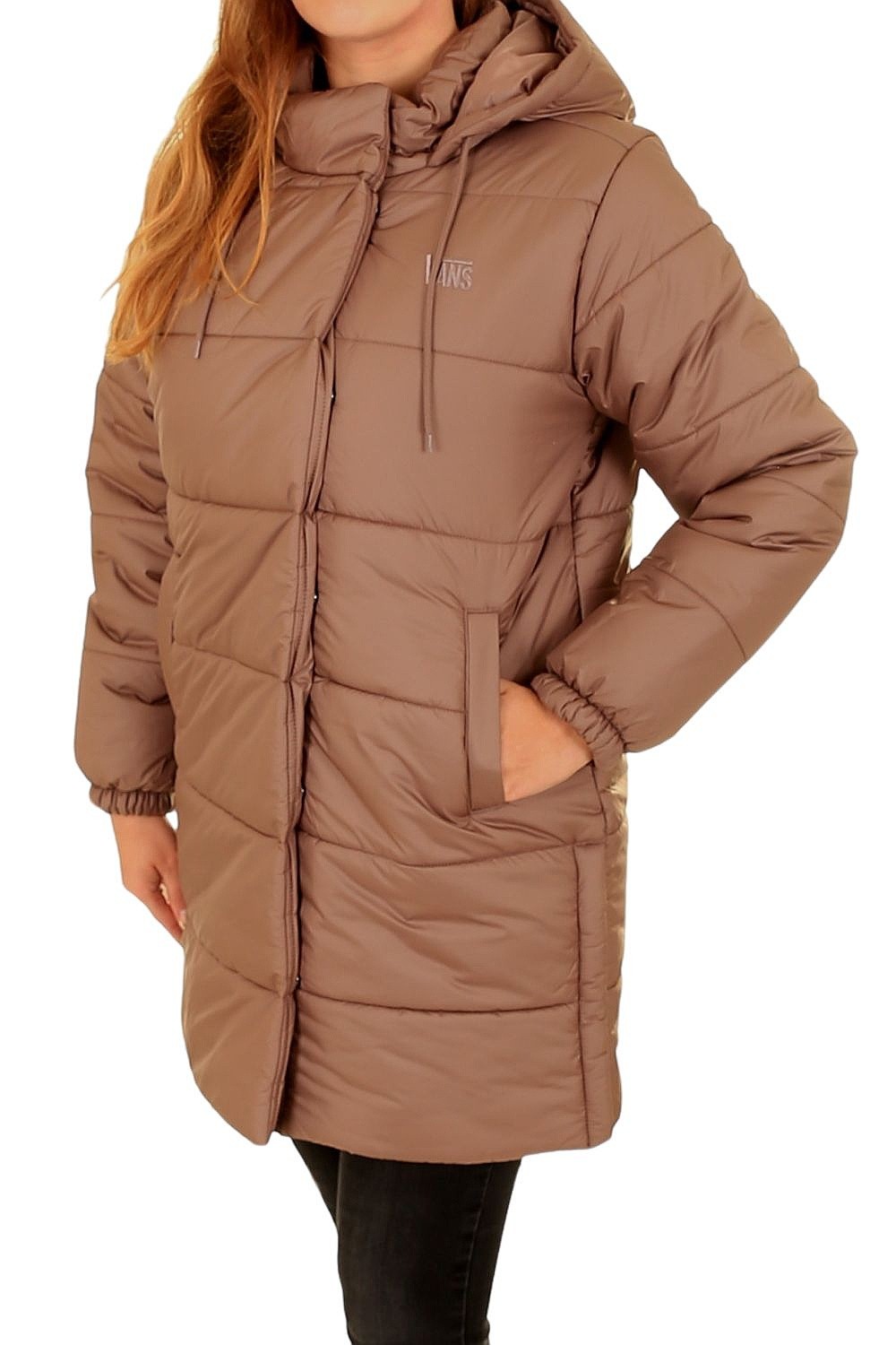 bunda Vans MTE Hillgate Long Puffer - Deep Taupe - women´s