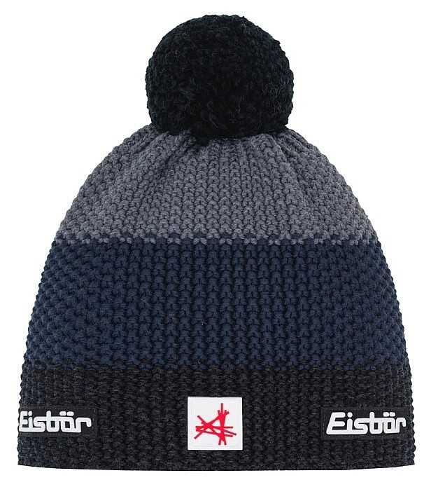 шляпа Eisbär Star Pompon MÜ SA - 786/Schwarzmele/Dunkel Cobalt/Anthrazit