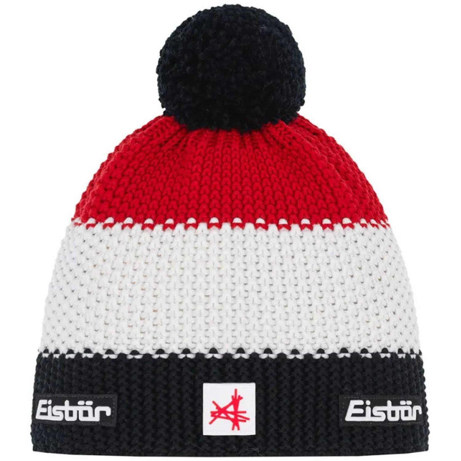 шляпа Eisbär Star Pompon MÜ SA - 330/Schwarz/White/Ketchup