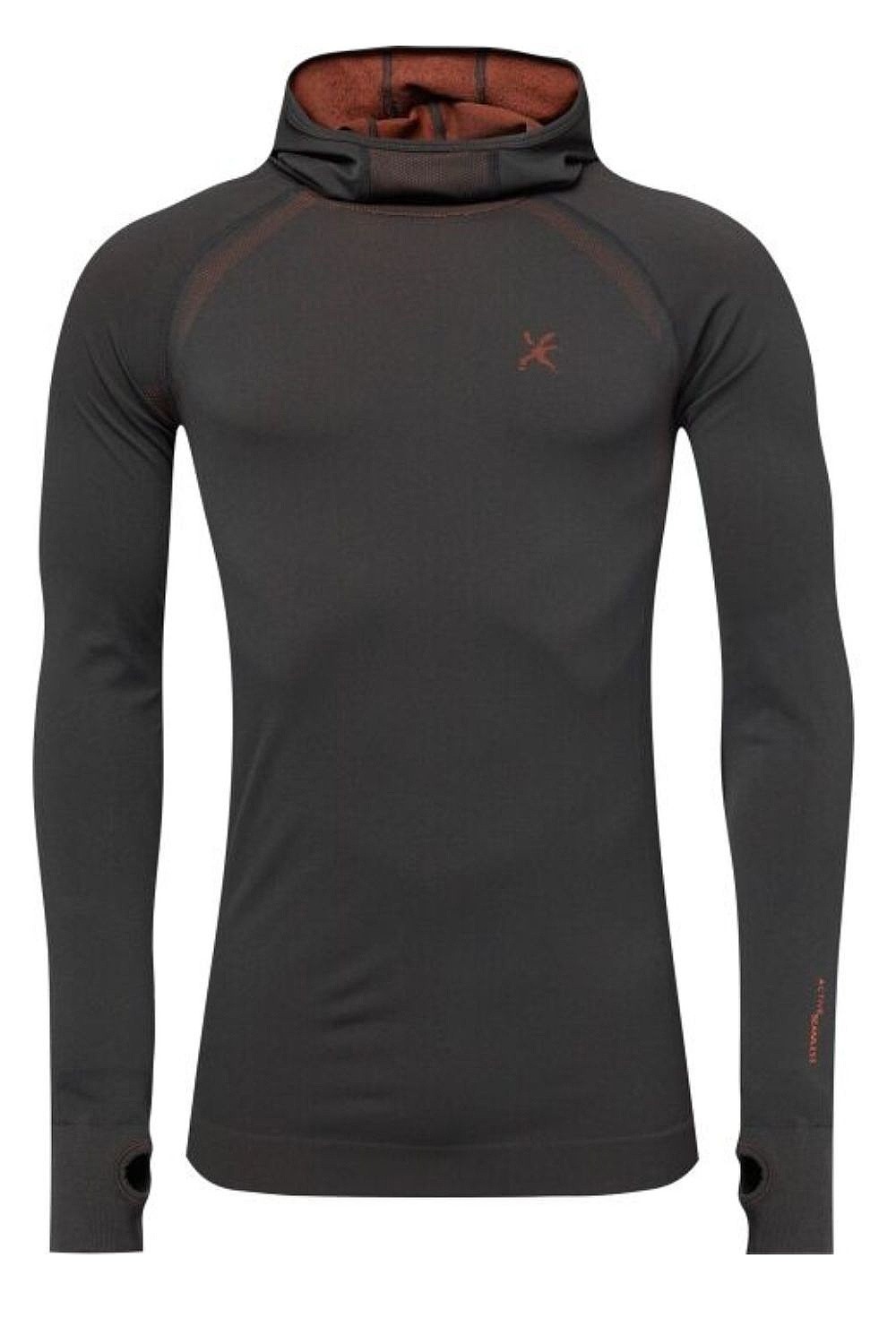 camisa Klimatex Eliud Seamless LS - Black/Orange - men´s