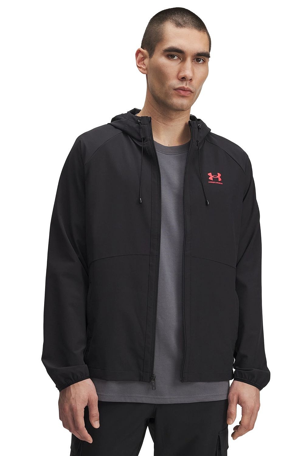 Jacke Under Armour Vibe Woven - Black/Racer Red - men´s