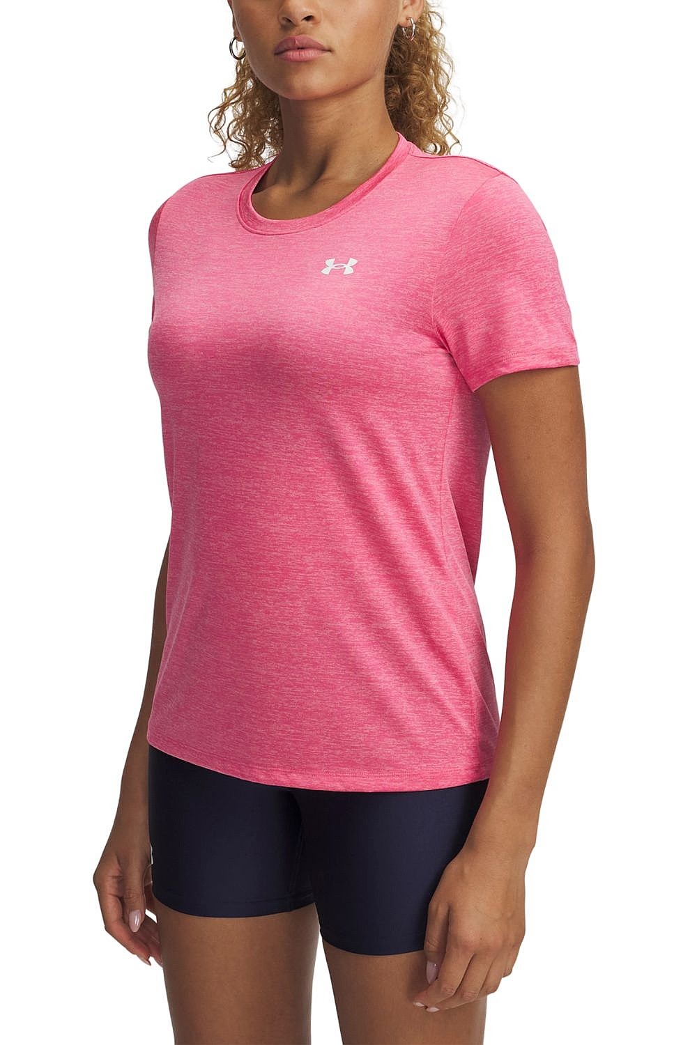 рубашка Under Armour Tech SSC Twist - Super Pink/White - women´s