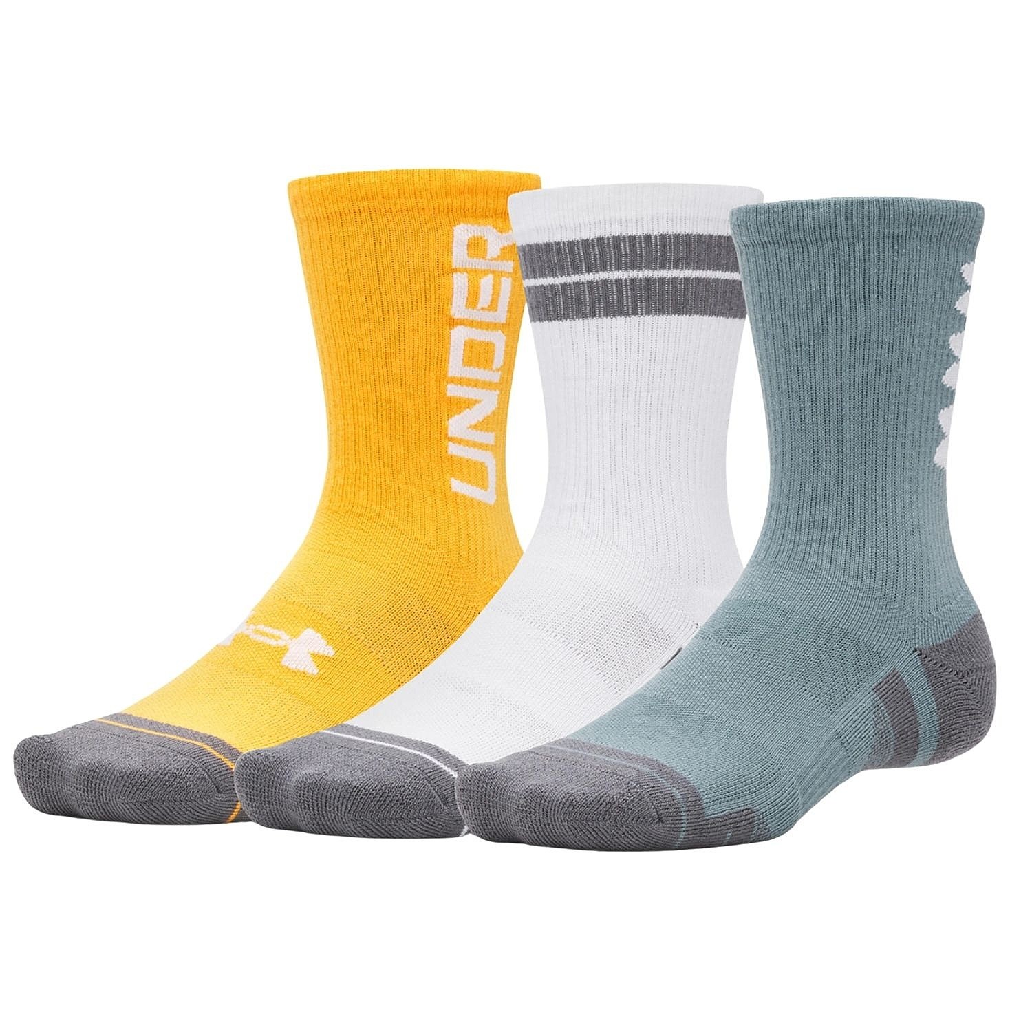 chaussettes Under Armour Performance Tech Nov Crew 3 Pack - Jasper Blue/White