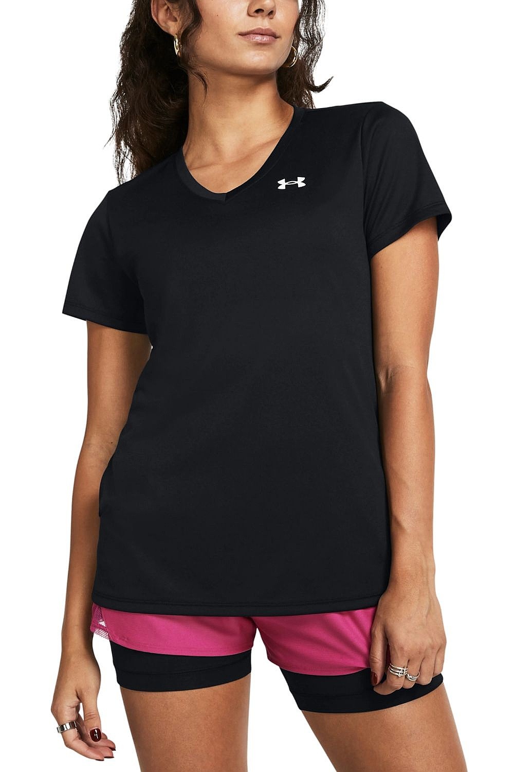 tricou Under Armour Tech SSV Solid - Black/White - women´s