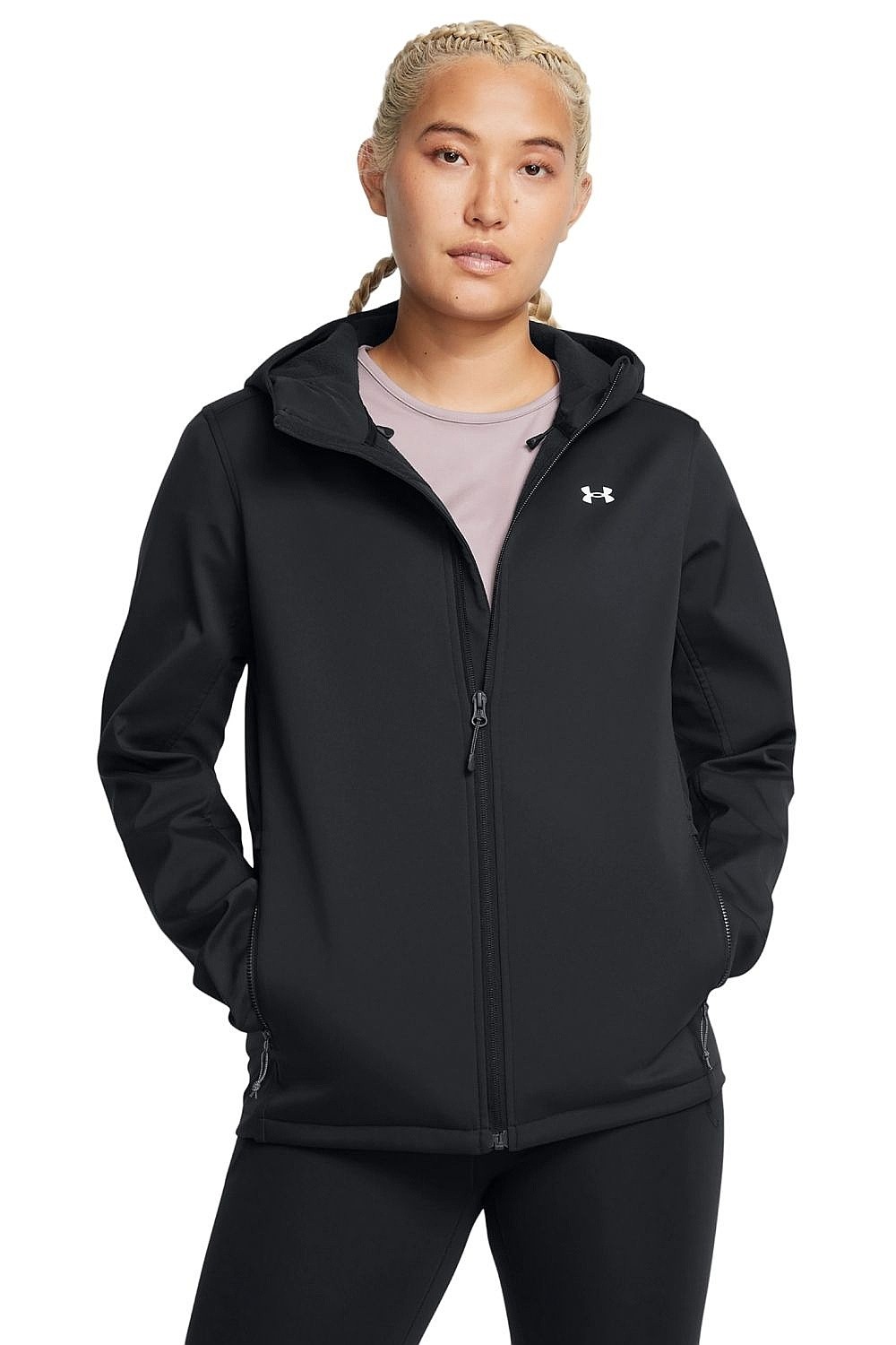 Jacke Under Armour Storm ColdGear Infrared Shield 2.0 Hooded - Black/White - women´s