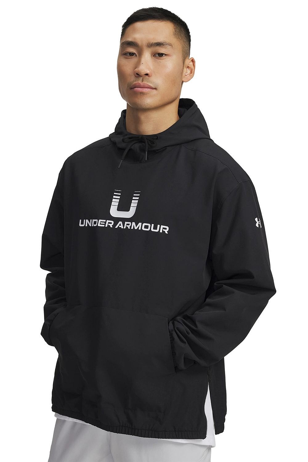bunda Under Armour Unstoppable Woven Hoodie - Black/White - men´s