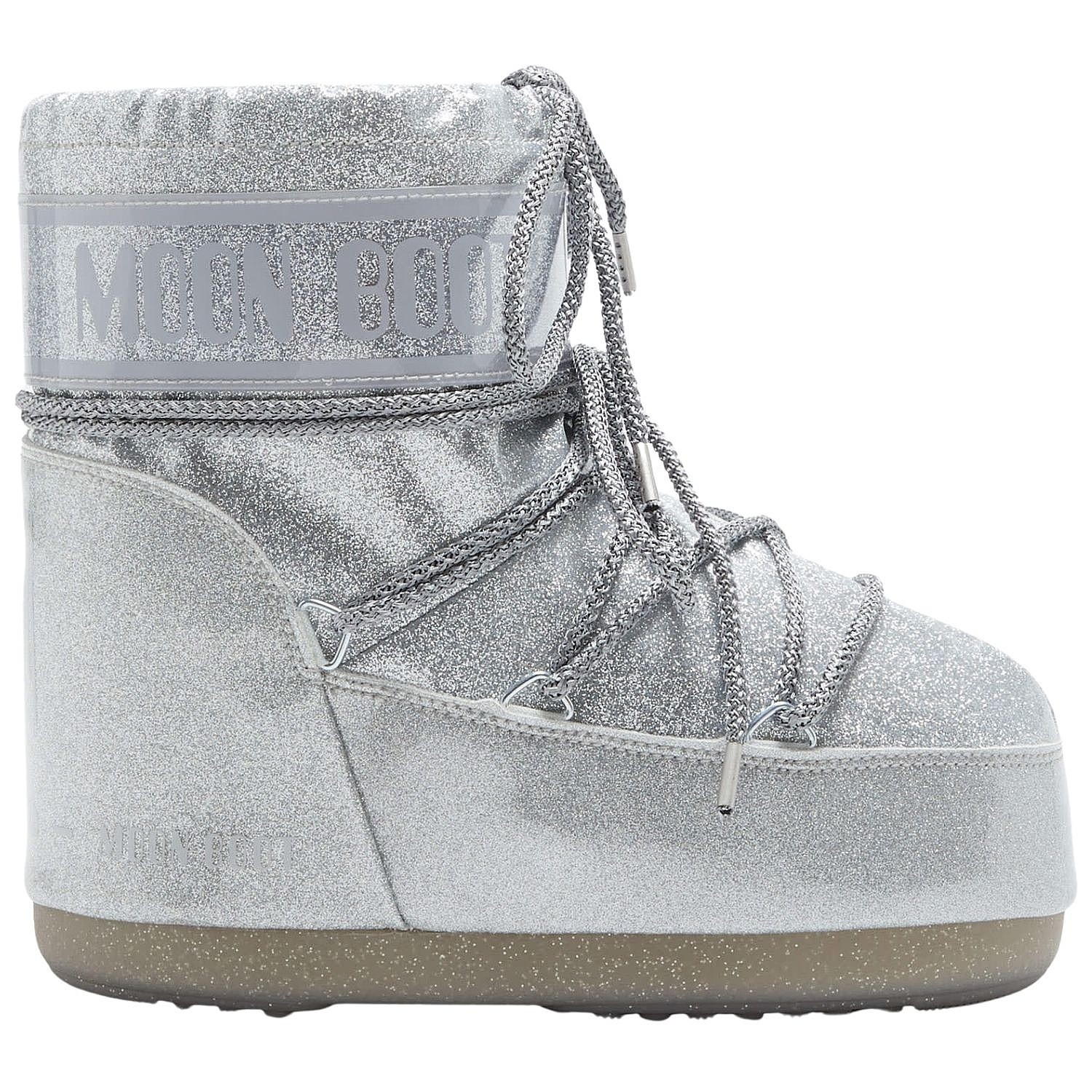 sko Moon Boot Icon Low Glitter - Silver - women´s