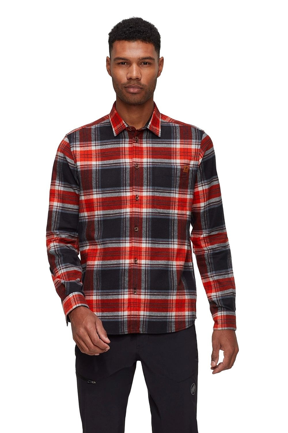 košeľa Mammut Trovat LS - Black/Mammut Red - men´s