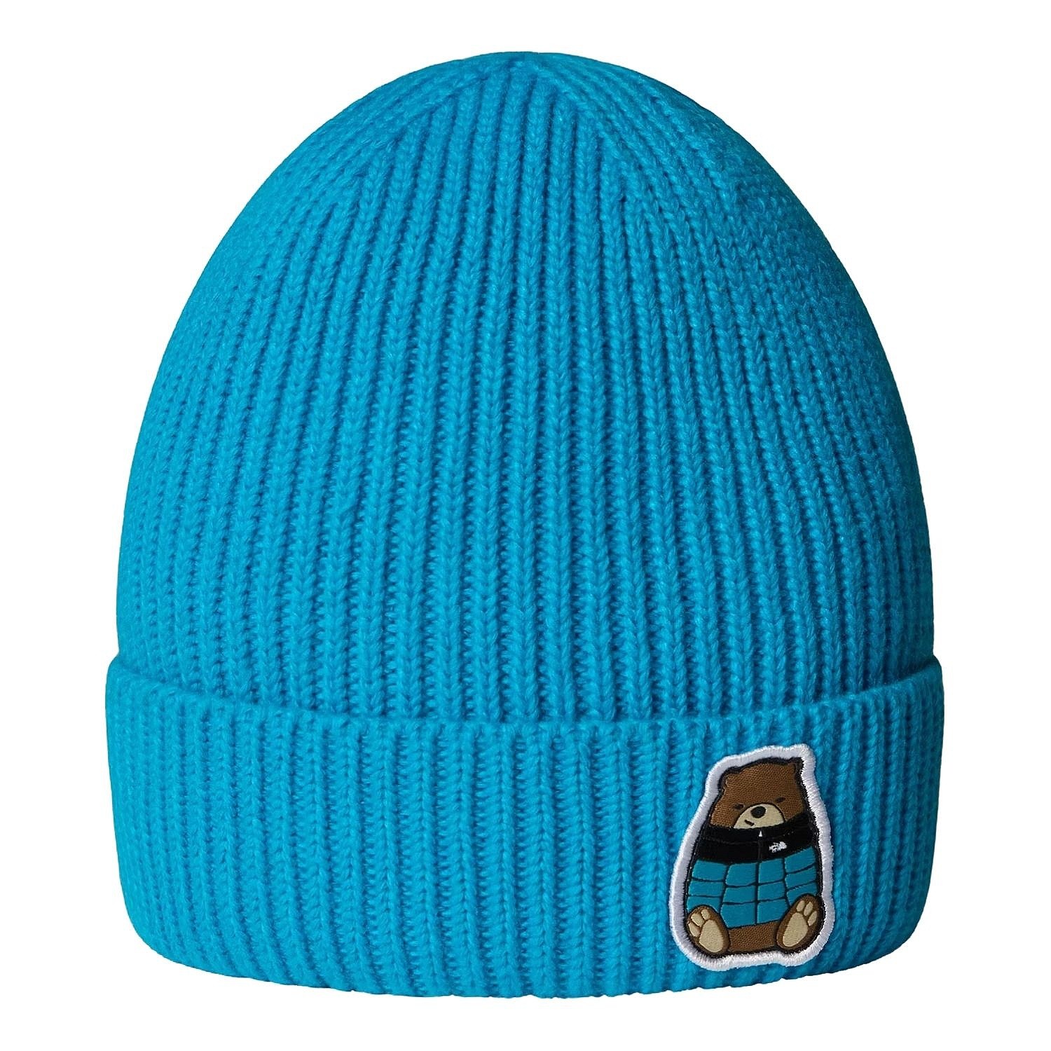 шляпа The North Face TNF Logo Box Cuffed - Meridian Blue/Nuptse Bear Patch - unisex junior