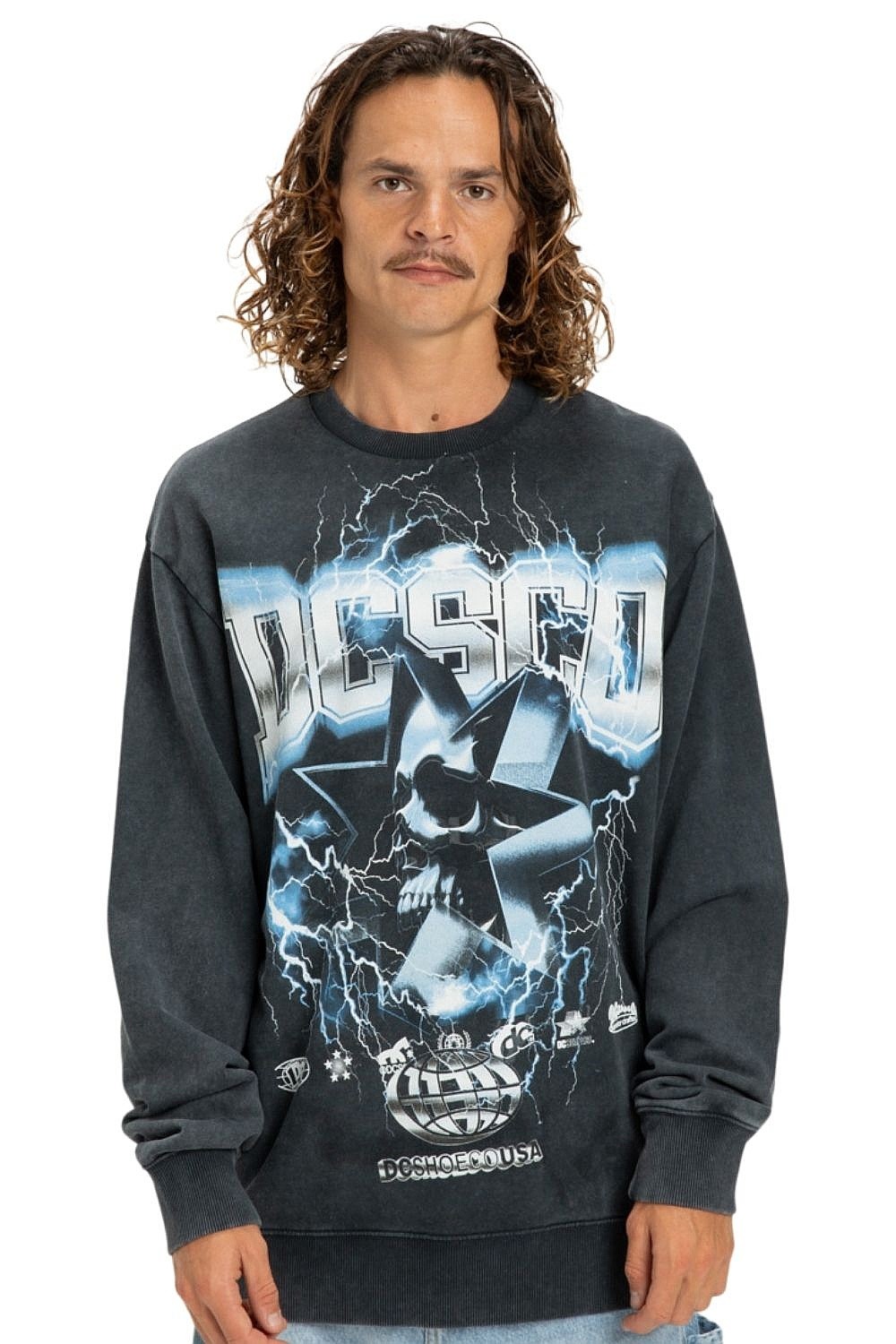 felpa DC Skull Shock Crew - KVJ0/Black - men´s