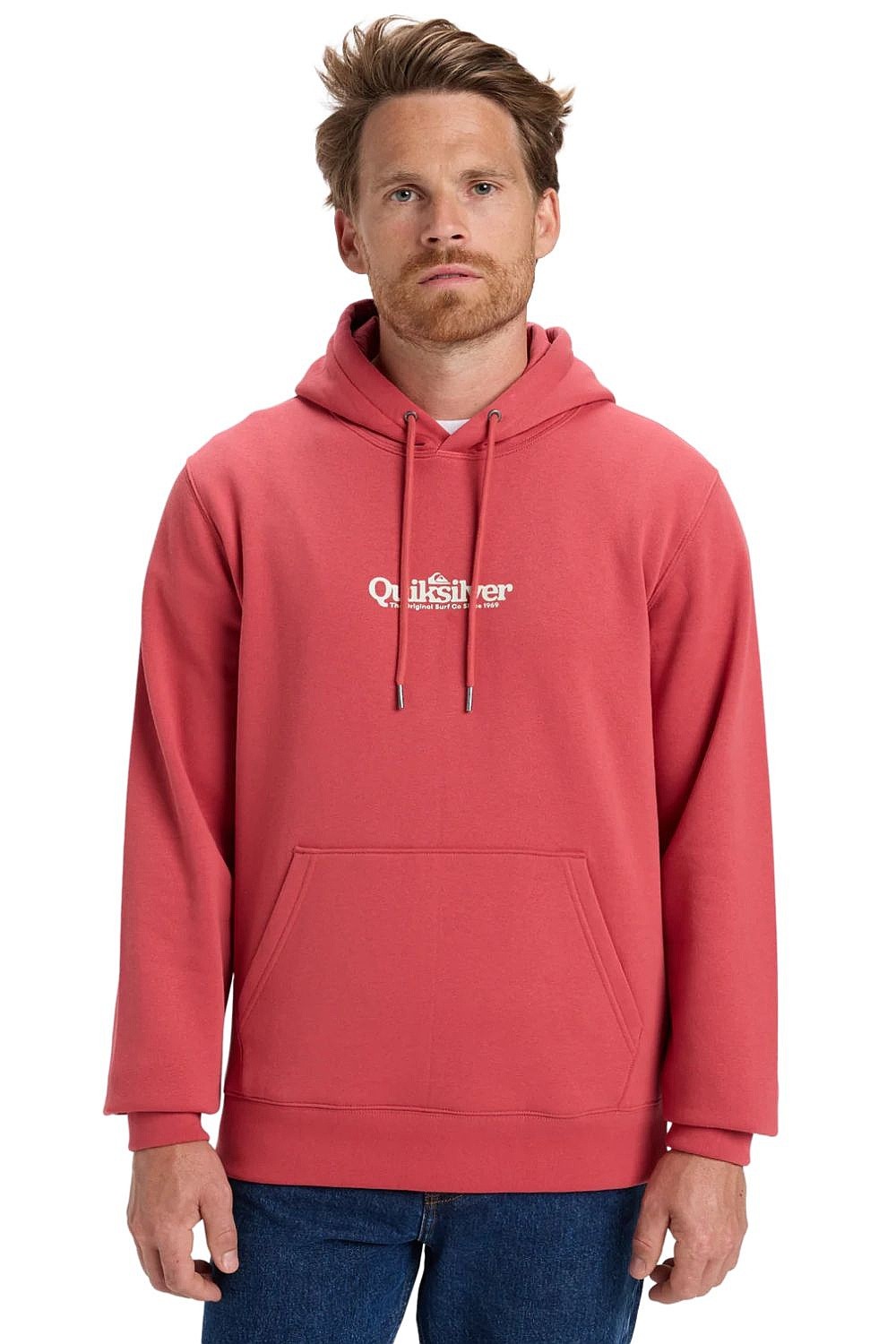 Sweatshirt Quiksilver Screen Fleece Fineline Hoodie - MMZ0/Mineral Red - men´s