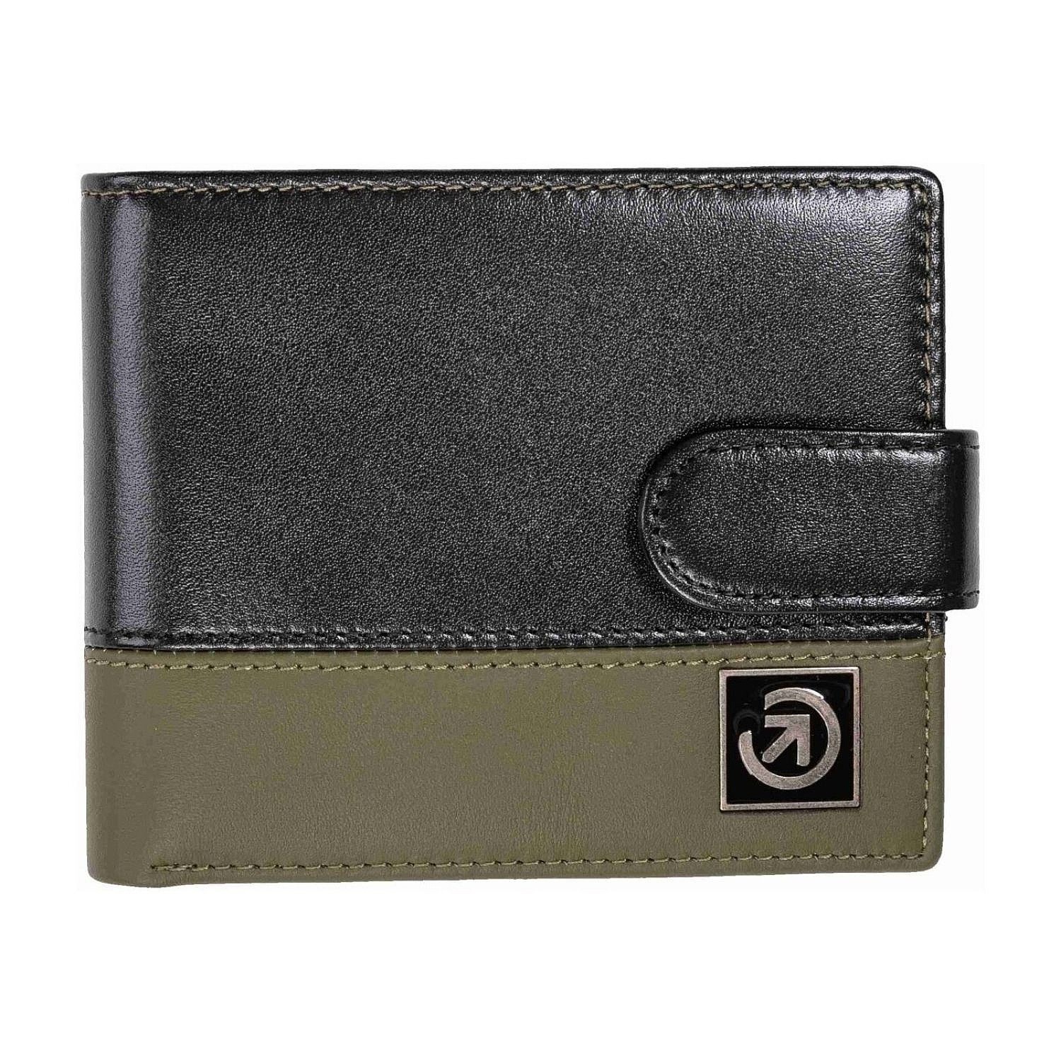 portfel Meatfly Nathan Premium Leather - Olive/Black