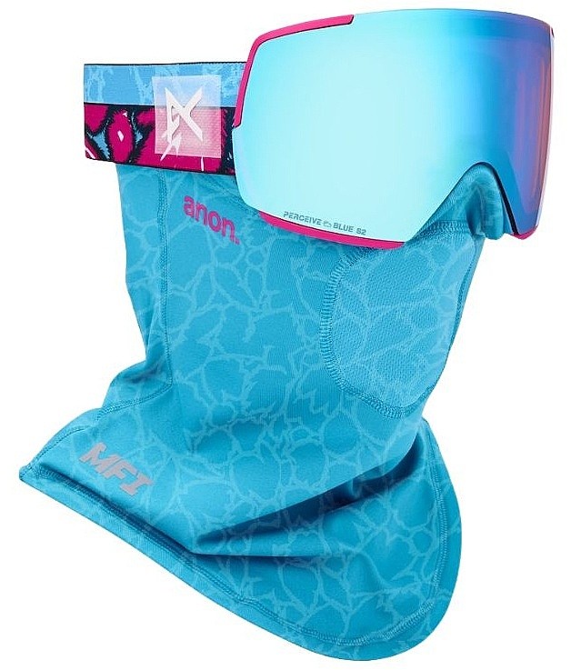 Skibrille Anon M5 Flat Toric MFI Face Mask - Pink Tides/Perceive Variable Blue