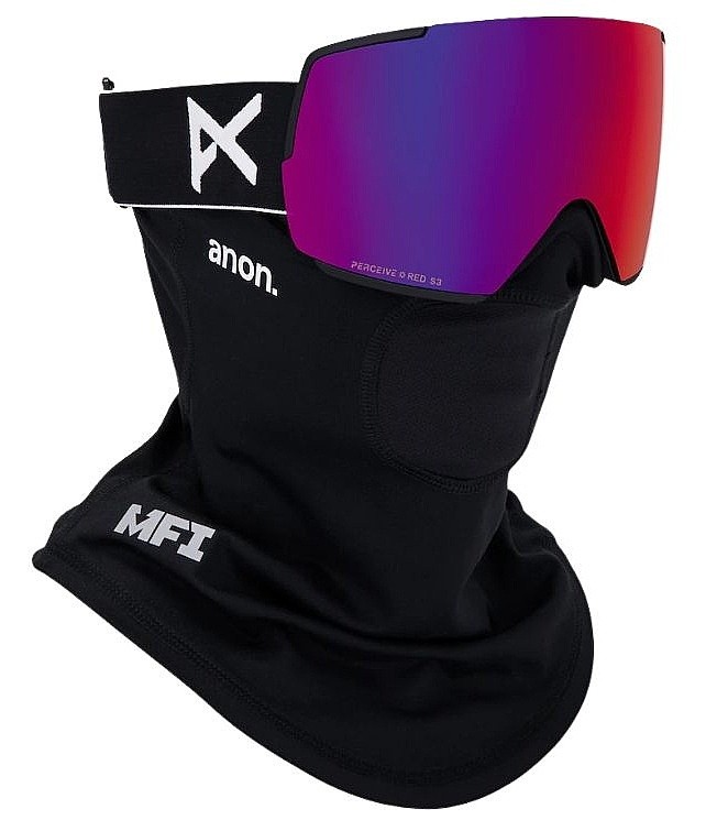 masque de ski  Anon M5 Flat Toric MFI Face Mask - Black/Perceive Sunny Red