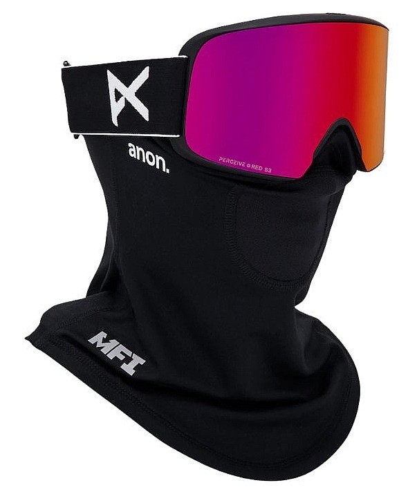 gogle Anon M6 Cylindrical MFI Face Mask - Black/Perceive Sunny Red