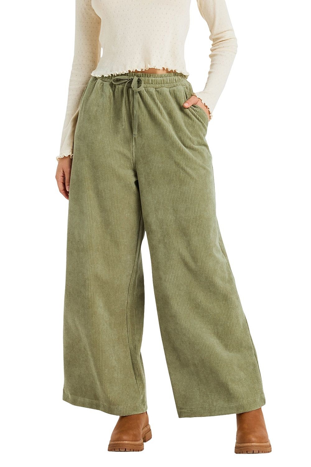 брюки Roxy Lekeitio Knit - GLD0/Oil Green - women´s
