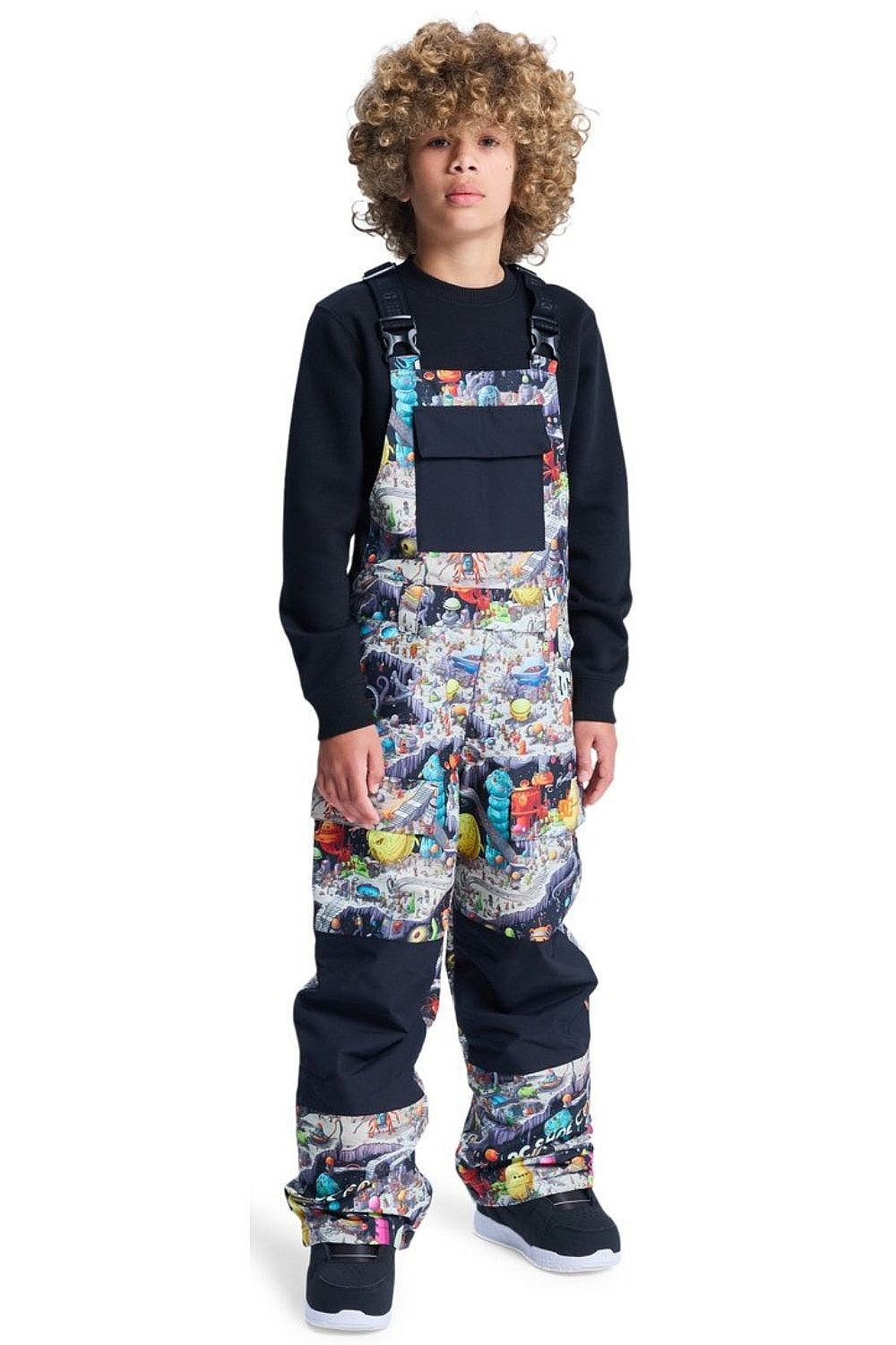 bukser DC Roadblock Bib - KTA4/Outer World Black - boy´s