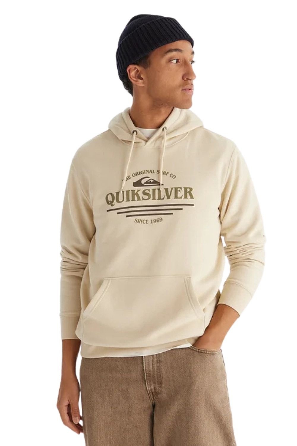 sweat-shirt Quiksilver Screen Fleece Classic Surf - WBS0/Bone White - men´s
